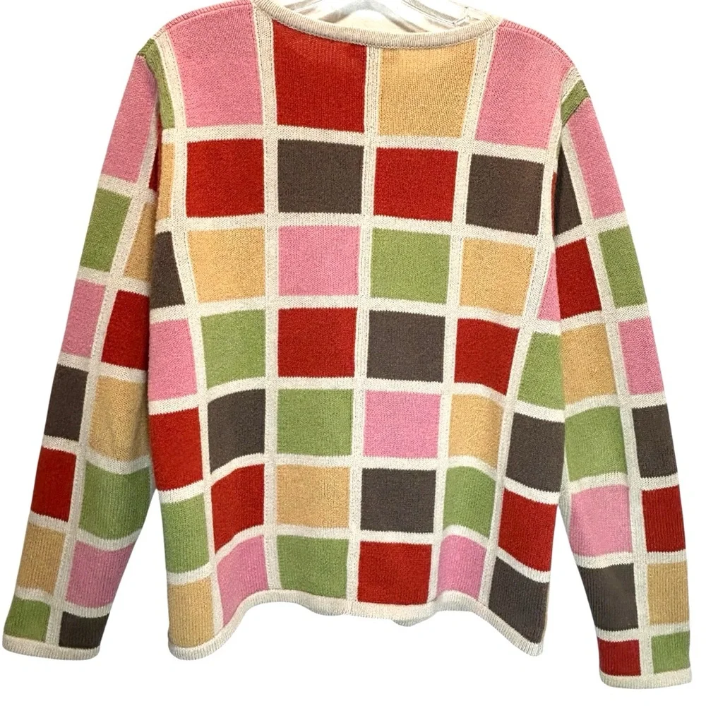 VTG Y2K Christopher & Banks Multicolor Ramie & Cotton Cardigan Sweater - Medium - Picture 2 of 9